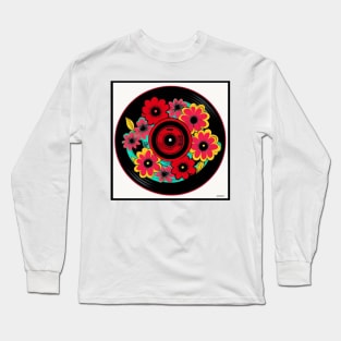 Mod Floral Vinyl Record Long Sleeve T-Shirt